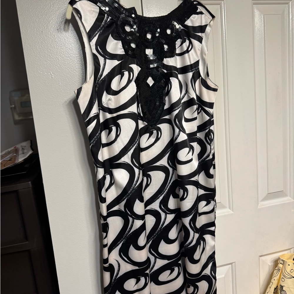 Mixit Black and White Sheath Midi Dress